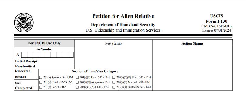 i130亲属移民申请